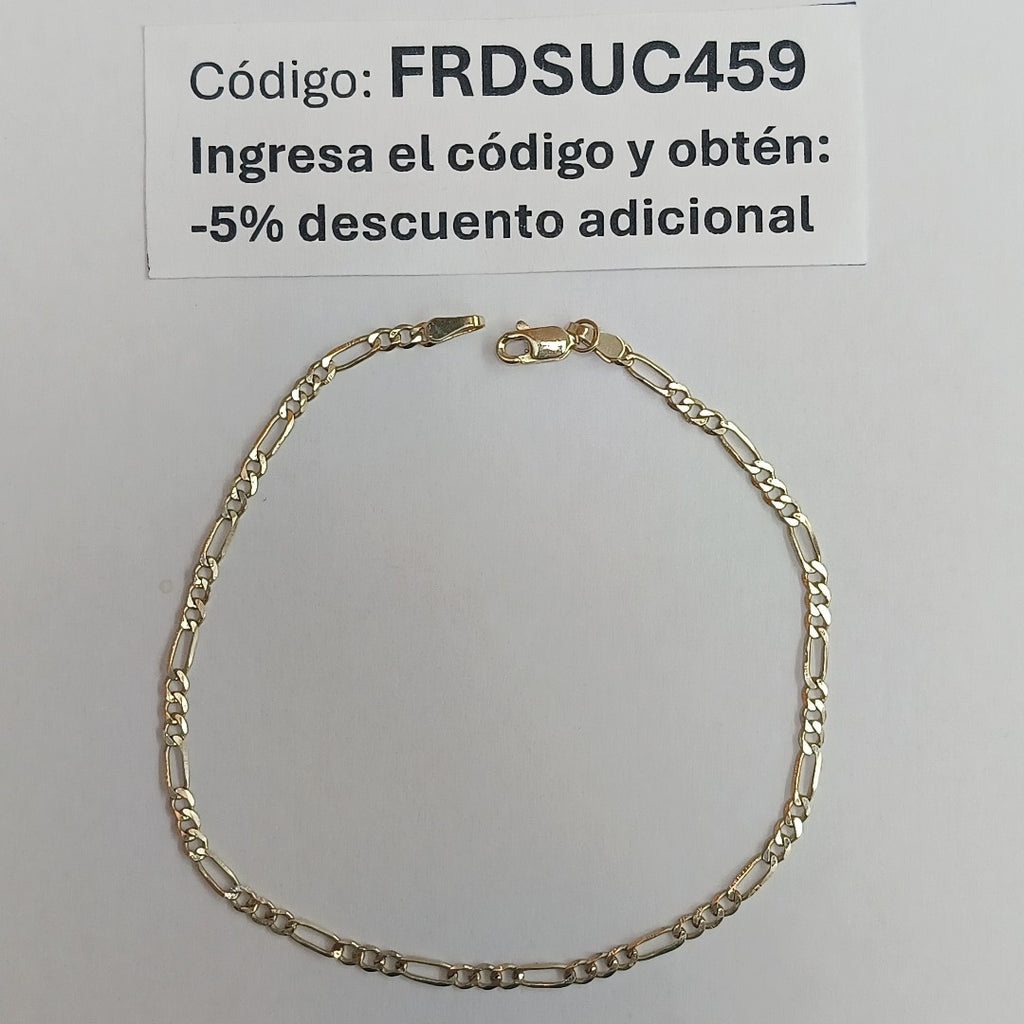 PULSERA TEJIDO 3X1 14K 21 CM 2.3 GR (NUEVO)