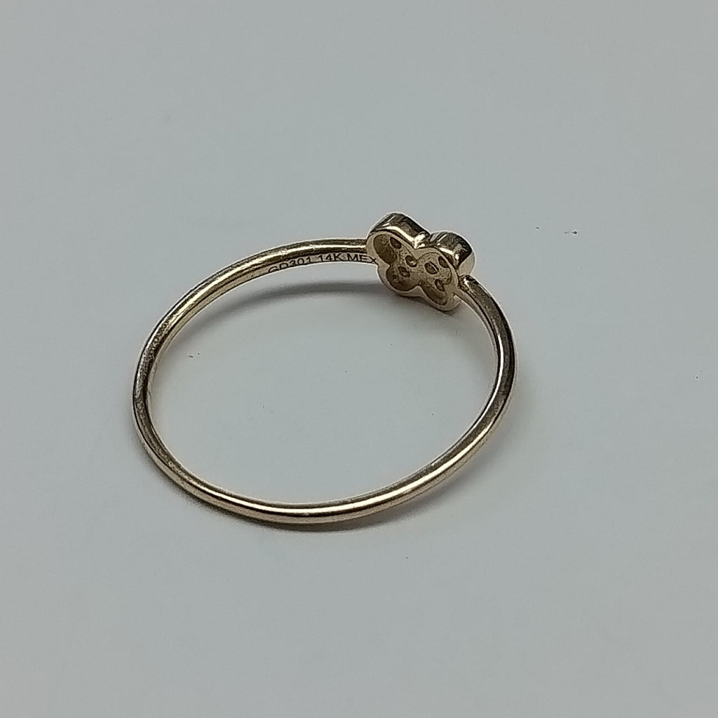 ANILLO ANILLITO MARIPOSA C CIRCONIAS 14K 7 TALLA 1 GR (NUEVO)