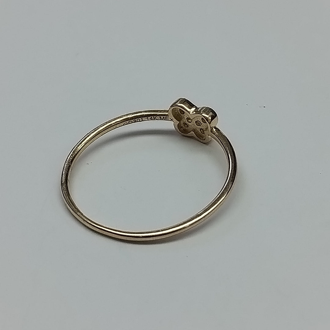 ANILLO ANILLITO MARIPOSA C CIRCONIAS 14K 7 TALLA 1 GR (NUEVO)