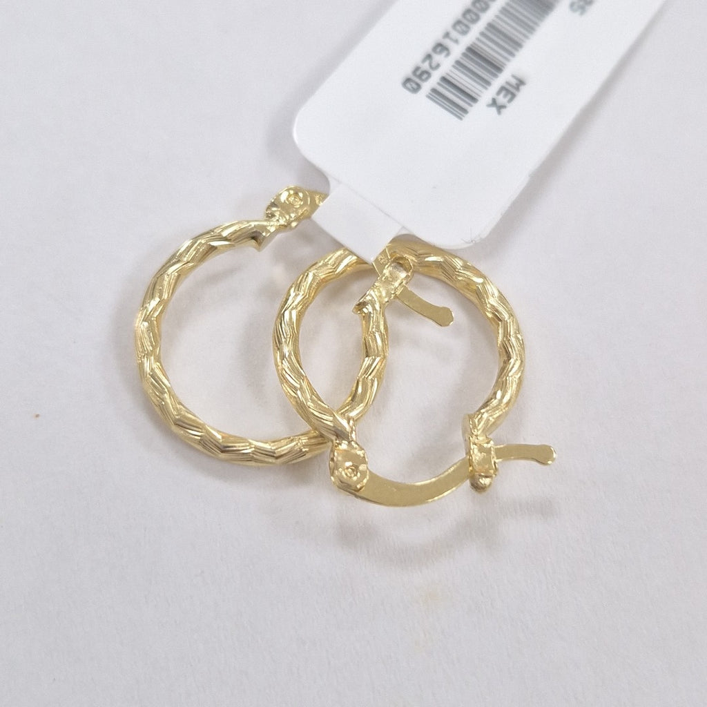 ARETES ARRACADAS TRENZADAS 14K 18 1.6 GR (NUEVO)