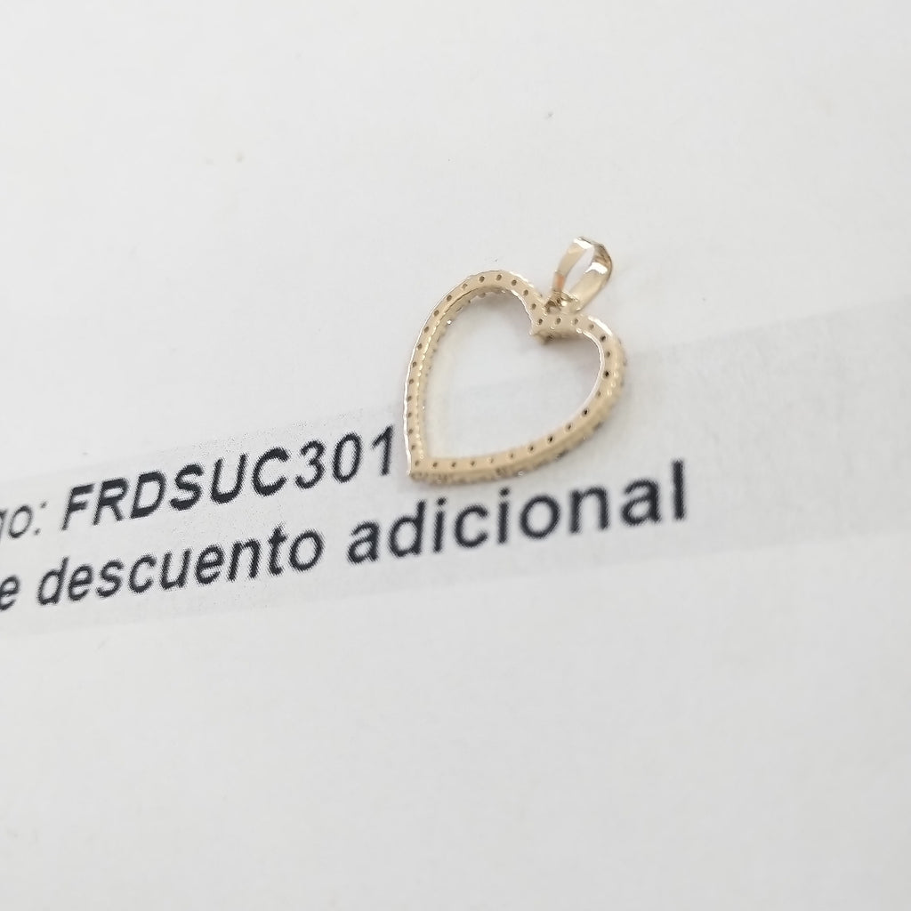 DIJE CORAZON CON CIRCONIAS 10K 1.3 GR (NUEVO)