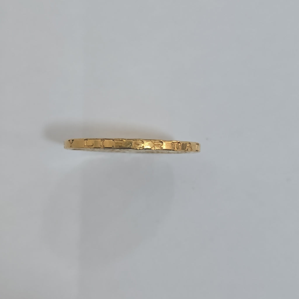 K1 41.6 GRMS 21 K IDENTIFICACIÓN MONEDA NOMINATIVA MATERIALES ORO CANTI (SEMINUEVO)