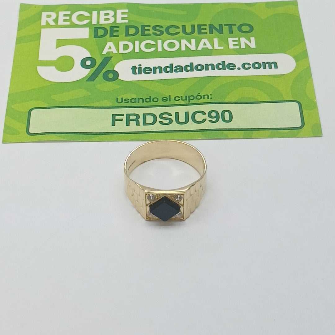 ANILLOS C ONIX Y CIRCONIAS 14K TALLA 10 4.2 GR (NUEVO)