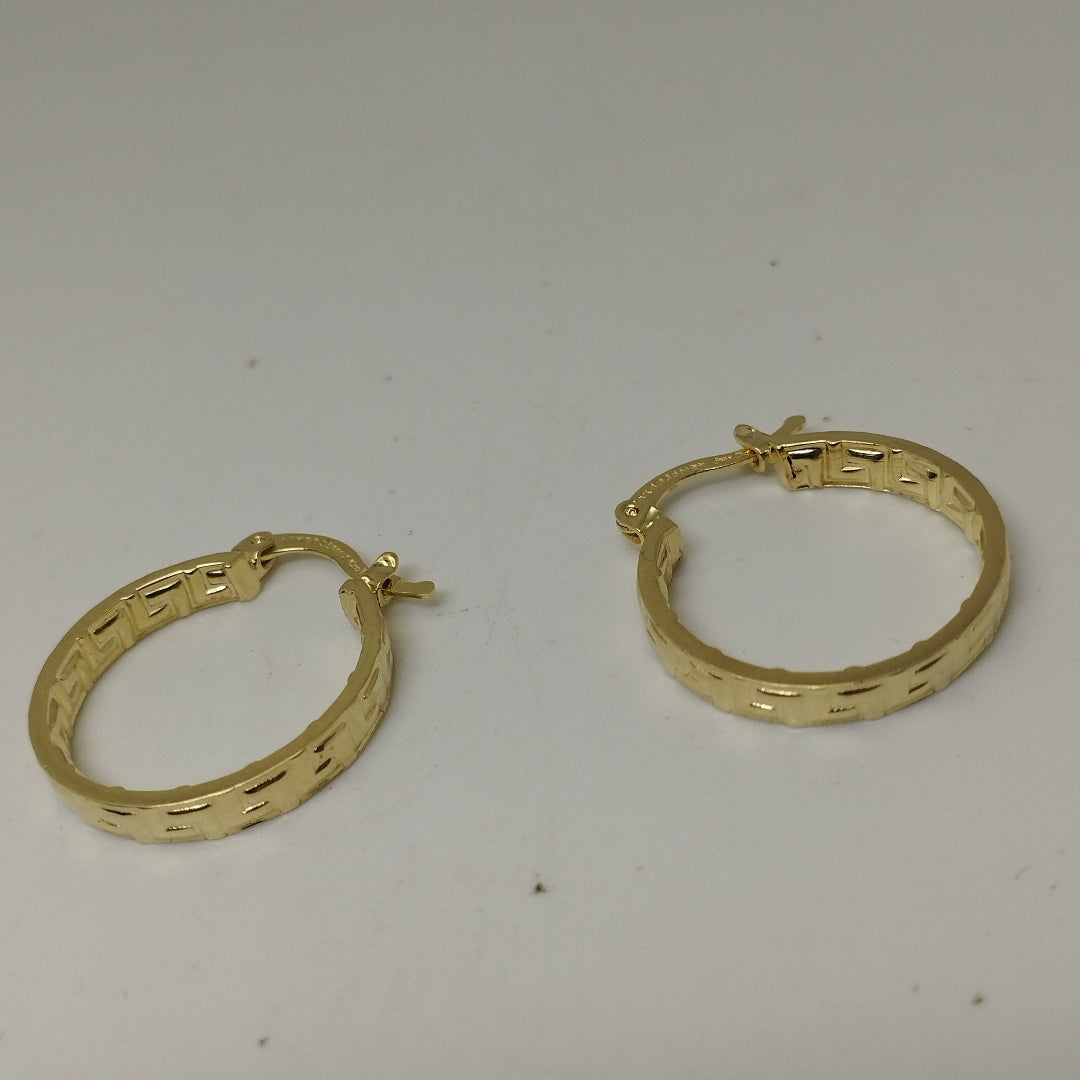 ARETES TEJIDO ARRACADAS TIPO GRECAS 14K 2 GR (NUEVO)