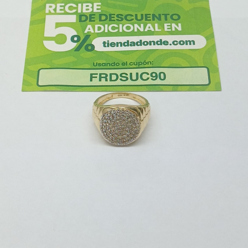 ANILLO C CIRCONIAS 14K 10 TALLA 7.7 GR (NUEVO)