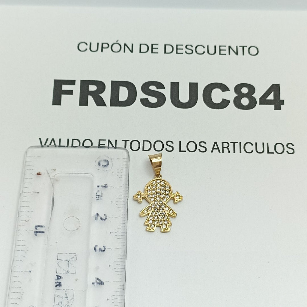 DIJE NIÑAS C CIRCONIAS 14K 1.5 GR (NUEVO)