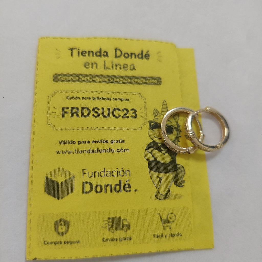 ARETES HUGGIES C CIRCONIA 14K 1.9 GR (NUEVO)