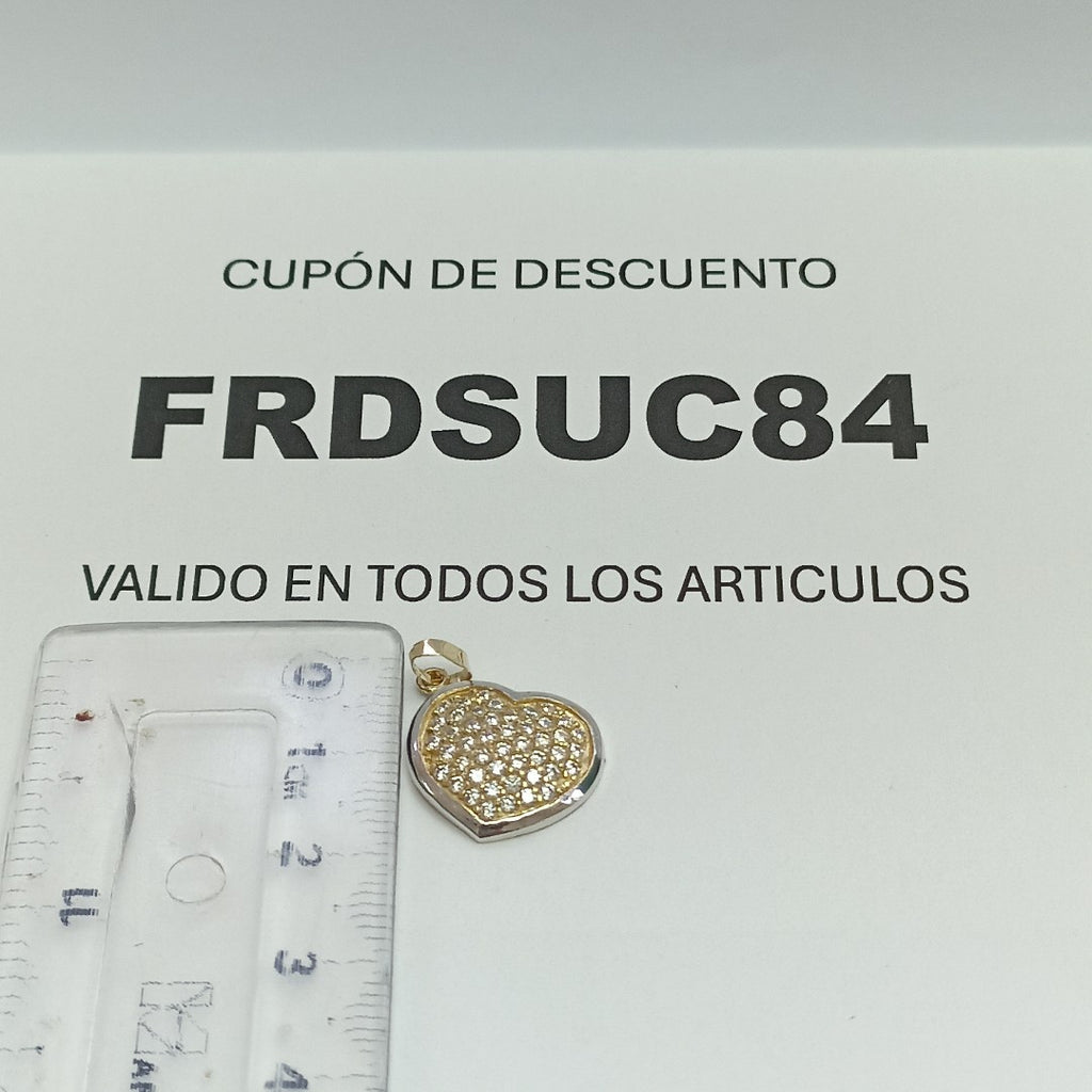 DIJE CORAZON CON CIRCONIAS 14K 1.8 GR (NUEVO)