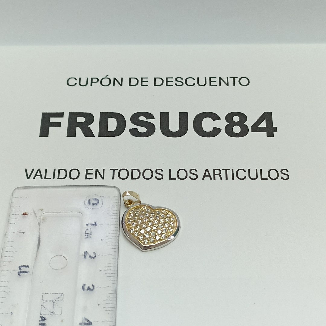 DIJE CORAZON CON CIRCONIAS 14K 1.8 GR (NUEVO)