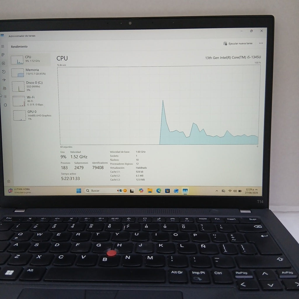 LAPTOP LENOVO THINKPAD T14 GEN 4 (2024) 512 GB SSD 16 GB RAM (SEMINUEVO)