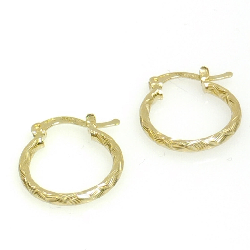 ARETES ARRACADAS TRENZADAS 14K 18 1.6 GR (NUEVO)