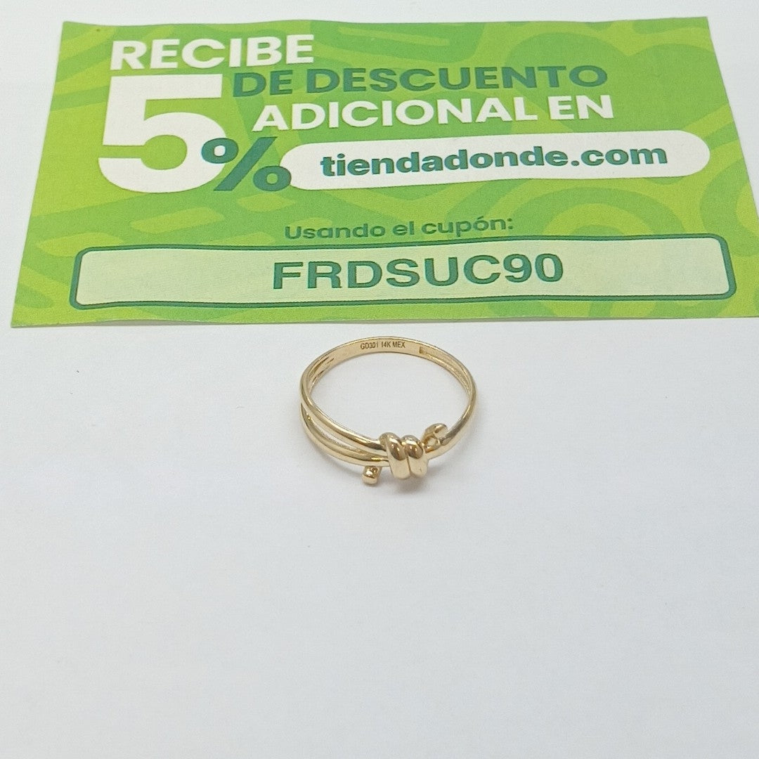 ANILLO ANILLITO C NUDO 14K 7 TALLA 2 GR (NUEVO)