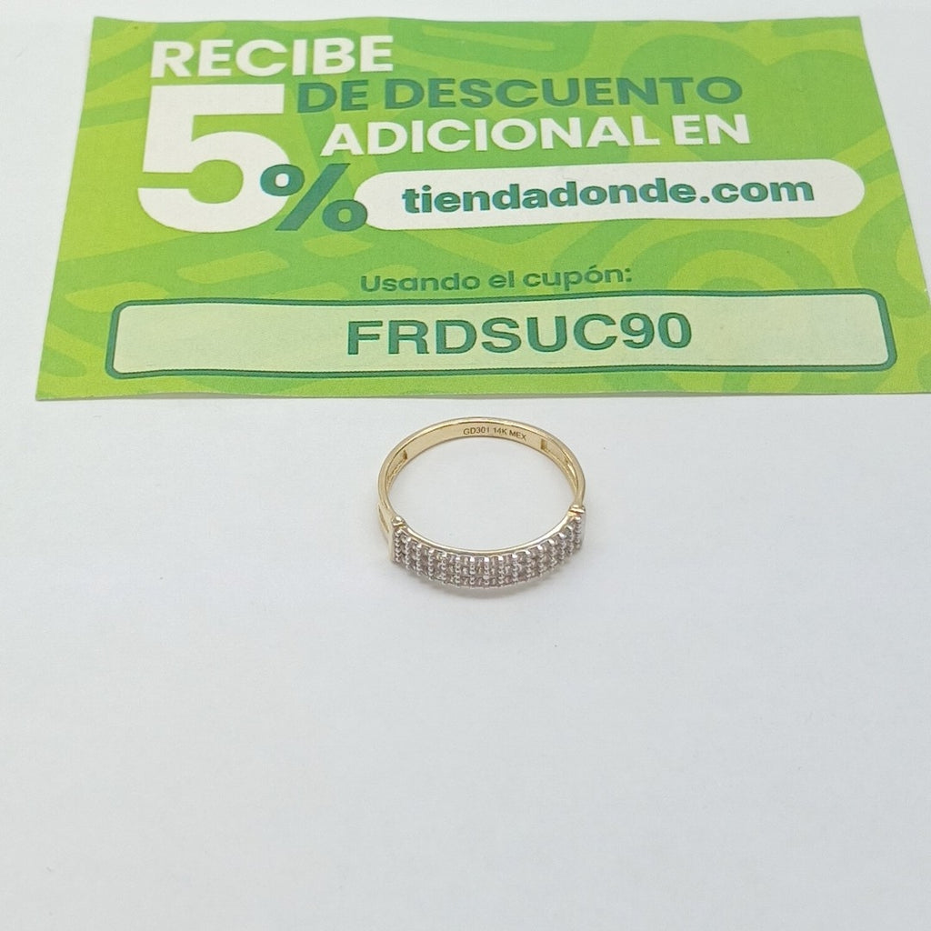 ANILLO ANILLITO C CIRCONIAS 14K 7 TALLA 1.6 GR (NUEVO)