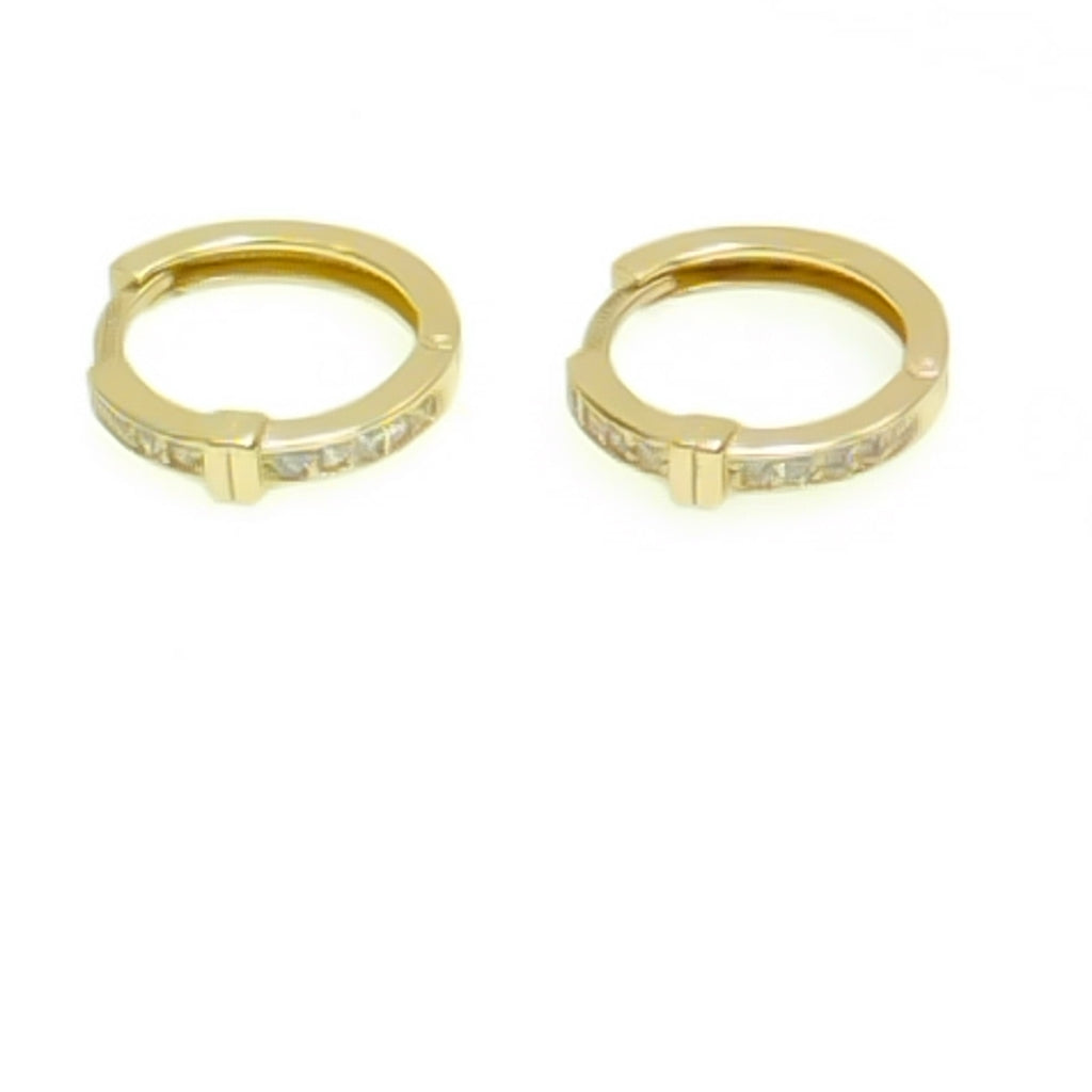 ARETES HUGGIES C CIRCONIA 14K 2 GR (NUEVO)