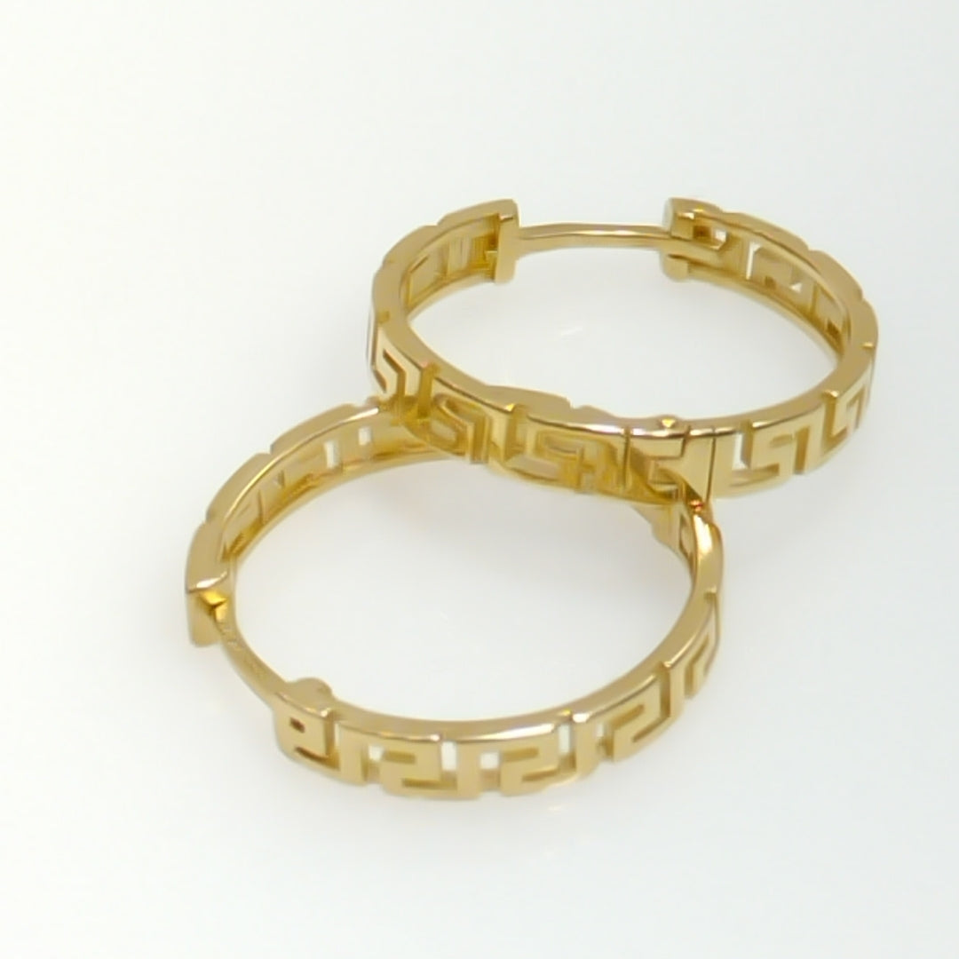 ARETES ARRACADA C GRECAS 14K 4.9 GR (NUEVO)