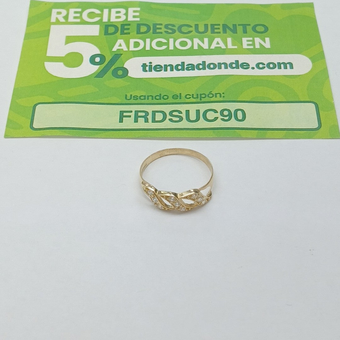 ANILLOS C CIRCONIAS 14K TALLA 7 1.3 GR (NUEVO)