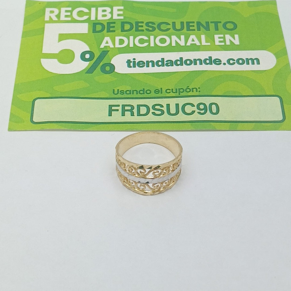 ANILLOS TIPO FILIGRANA COMBINADO 14K TALLA 7 2.8 GR (NUEVO)