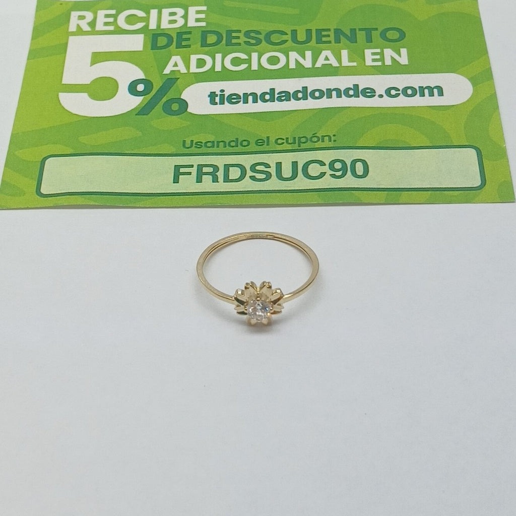 ANILLOS FIG FLOR CON CIRCONIAS 14K TALLA 7 1 GR (NUEVO)