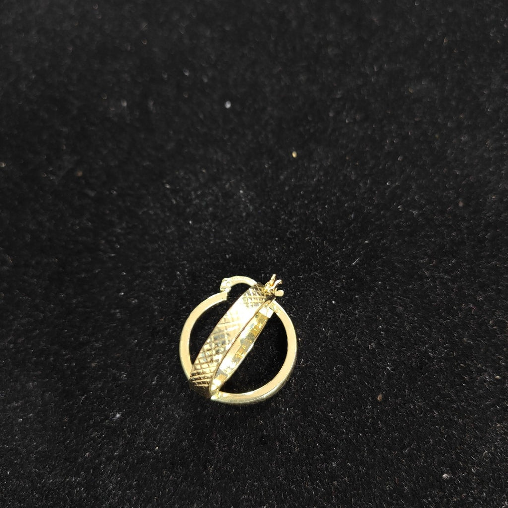 ARETES TEJIDO ARRACADAS FACETADAS 14K 2.9 GR (NUEVO)