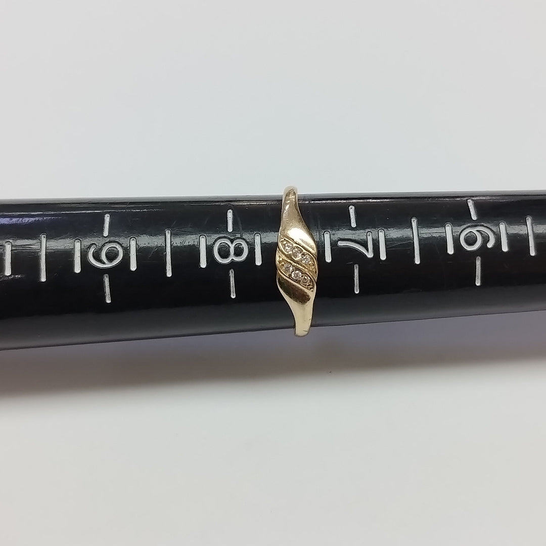 ANILLO ANILLITO C CIRCONIAS 14K 8.5 TALLA 1.2 GR (NUEVO)