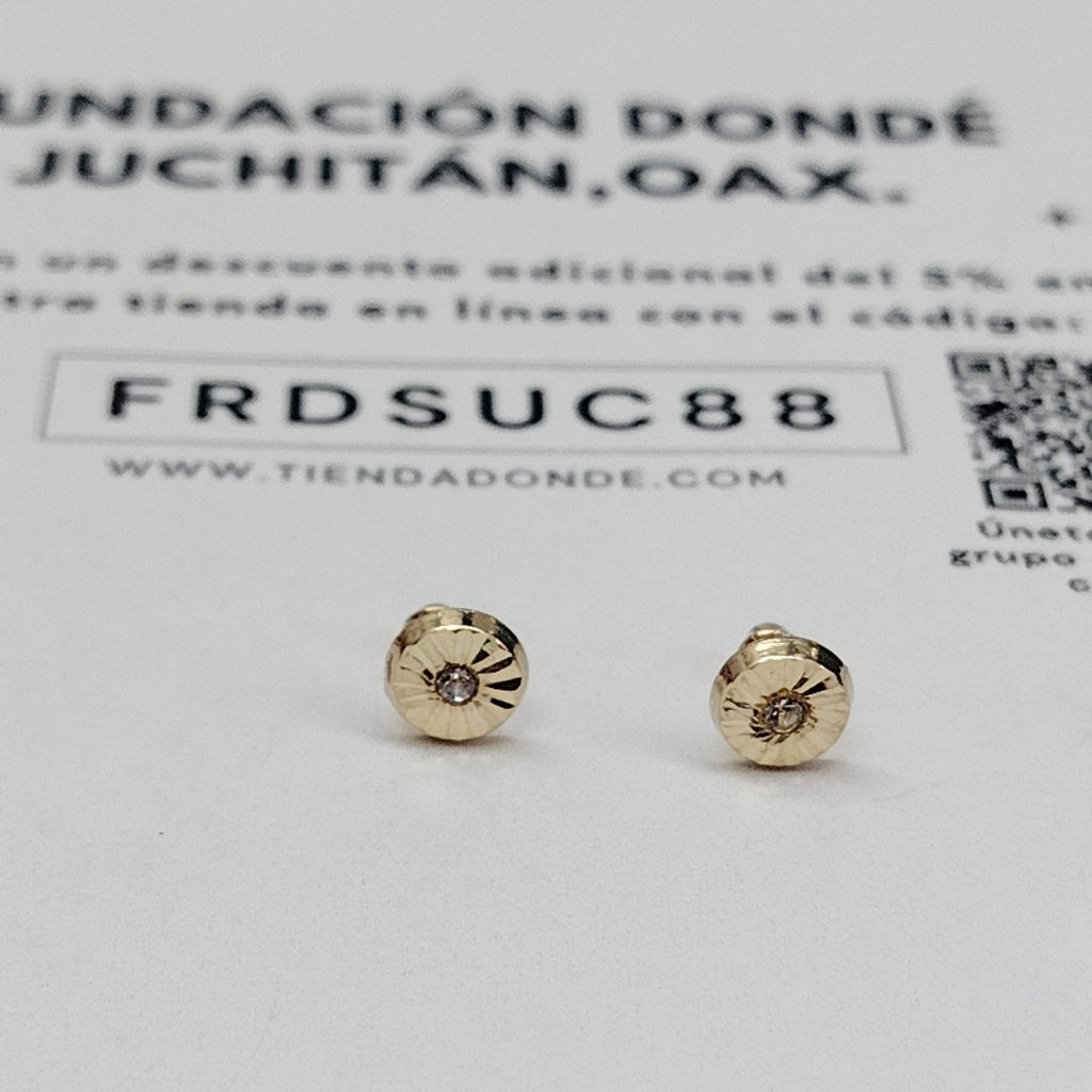 BROQUELES BROQUEL FIG BOTON C CIRCONIA 14K 0.2916 GR (NUEVO)