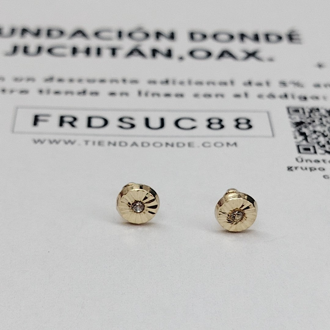 BROQUELES BROQUEL FIG BOTON C CIRCONIA 14K 0.2916 GR (NUEVO)