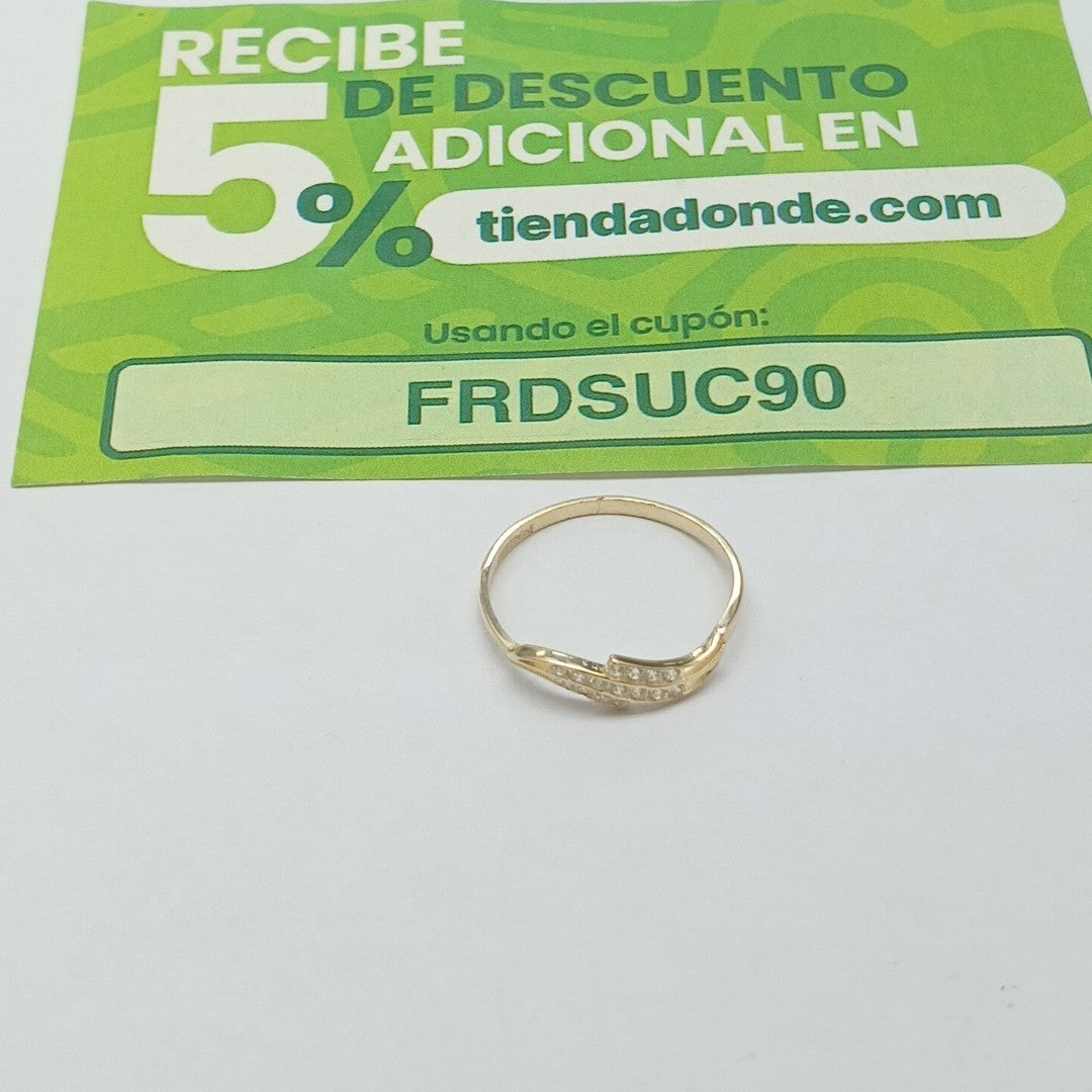 ANILLOS CON CIRCONIAS 14K TALLA 7 0.9 GR (NUEVO)