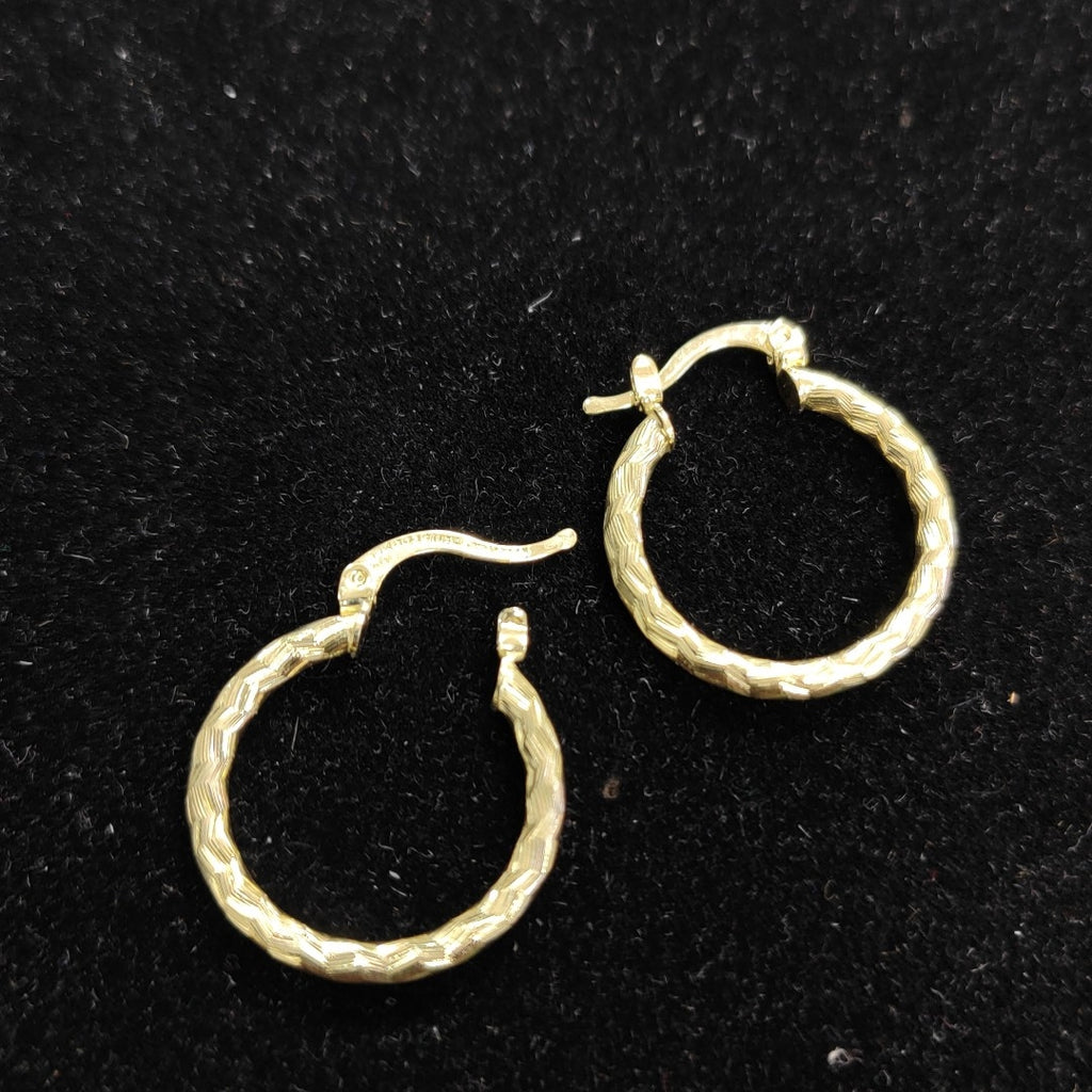ARETES ARRACADAS LABRADAS 14K 2.2 GR (NUEVO)