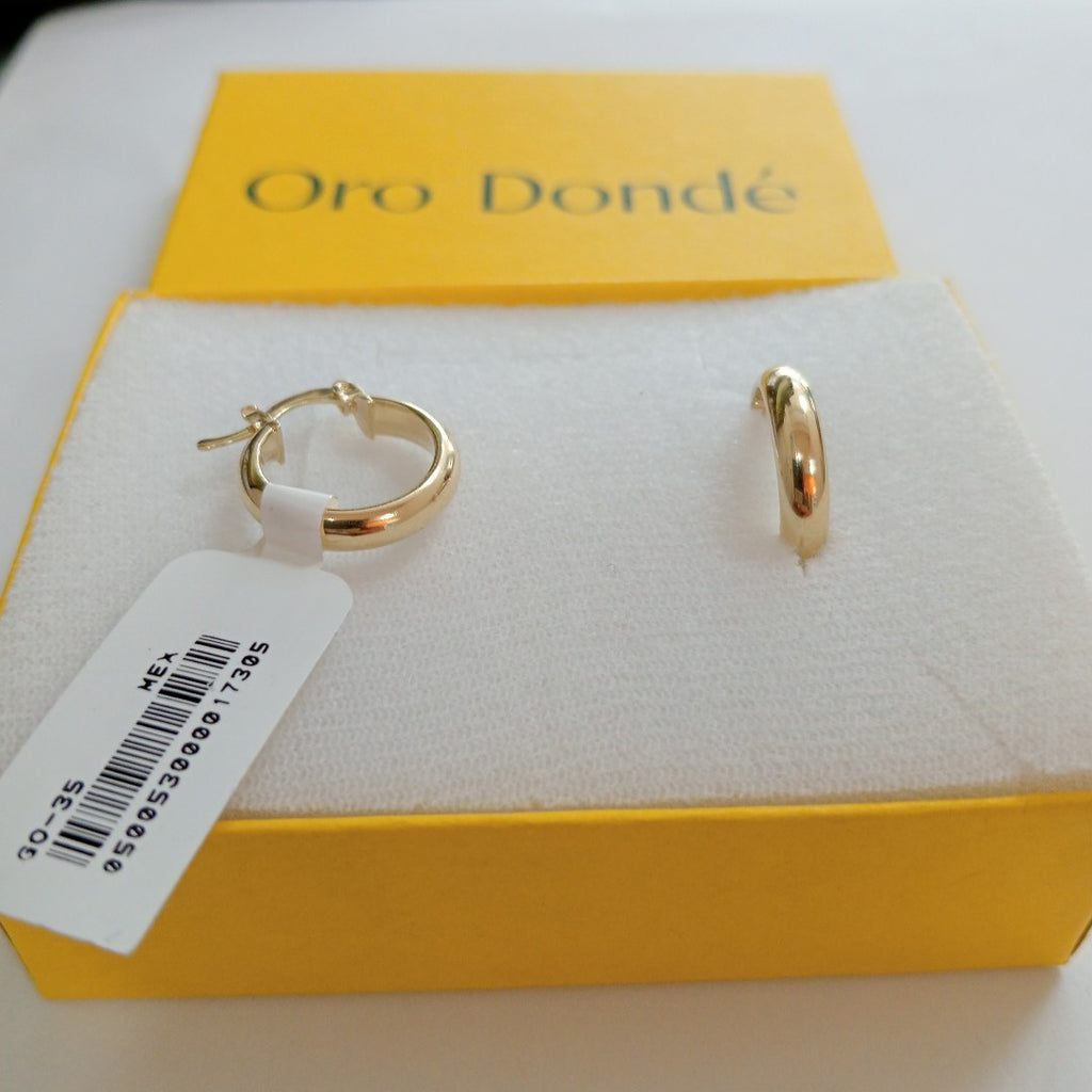 ARETES ARRACADA LISA 14K 1.8 GR (NUEVO)