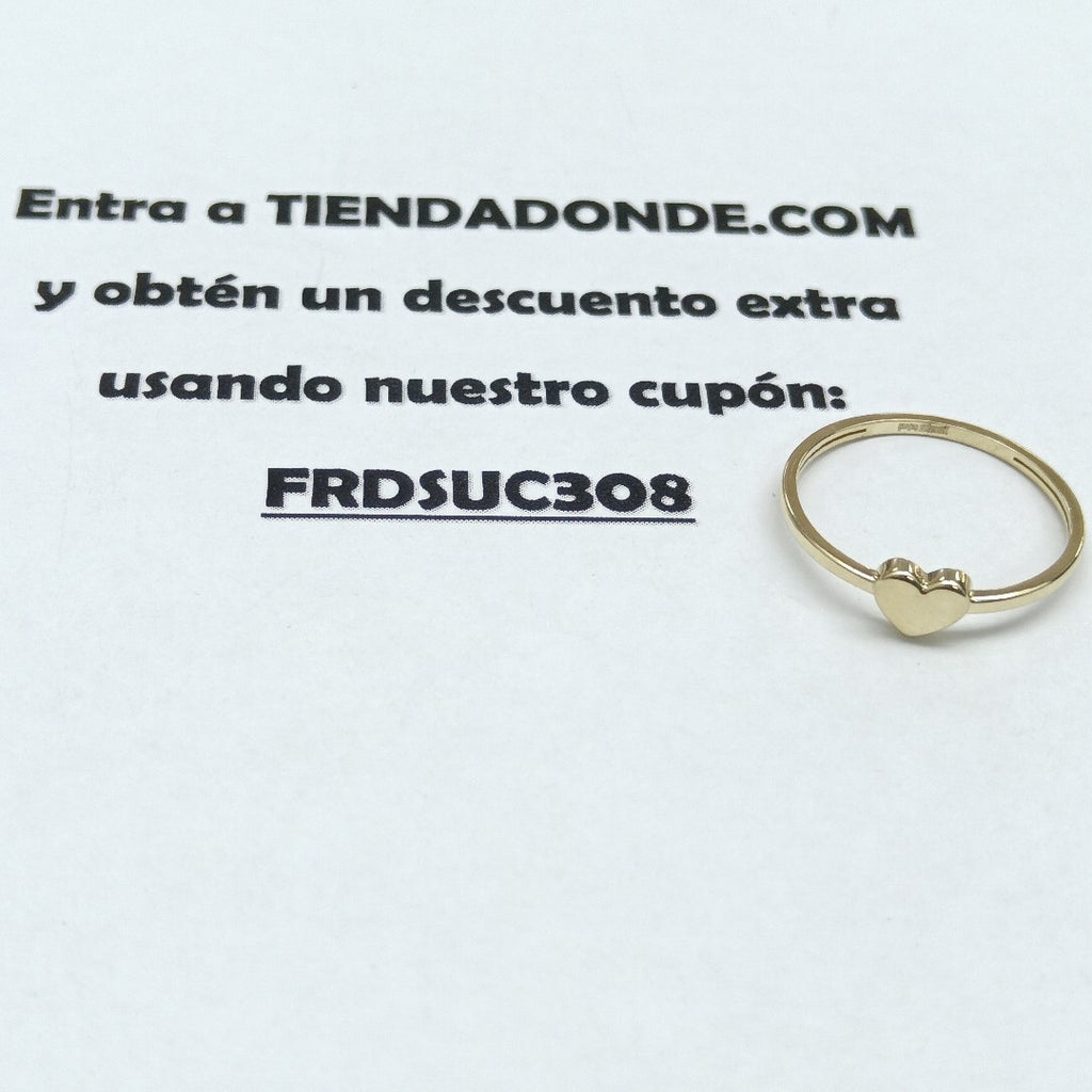 ANILLOS ANILLITO FIG CORAZON 10K TALLA 9 1.2 GR (NUEVO)