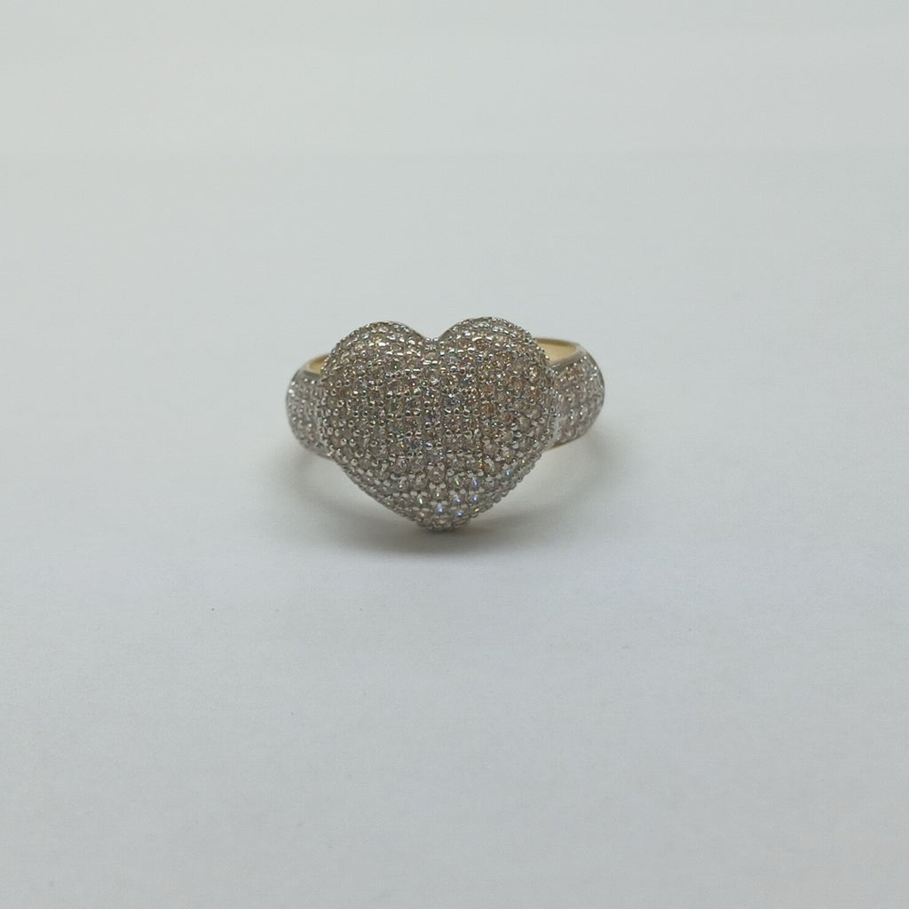 ANILLO ANILLITO CORAZON C CIRCONIAS 14K 7 TALLA 4.8 GR (NUEVO)