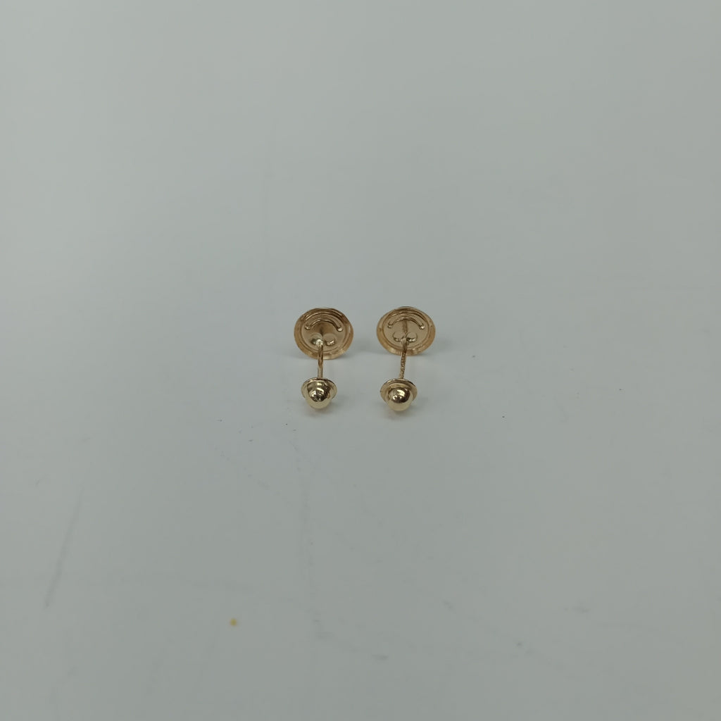 BROQUELES BROQUEL FIG SONRISA ESMALTE ROSA 14K 0.1696 GR (NUEVO)