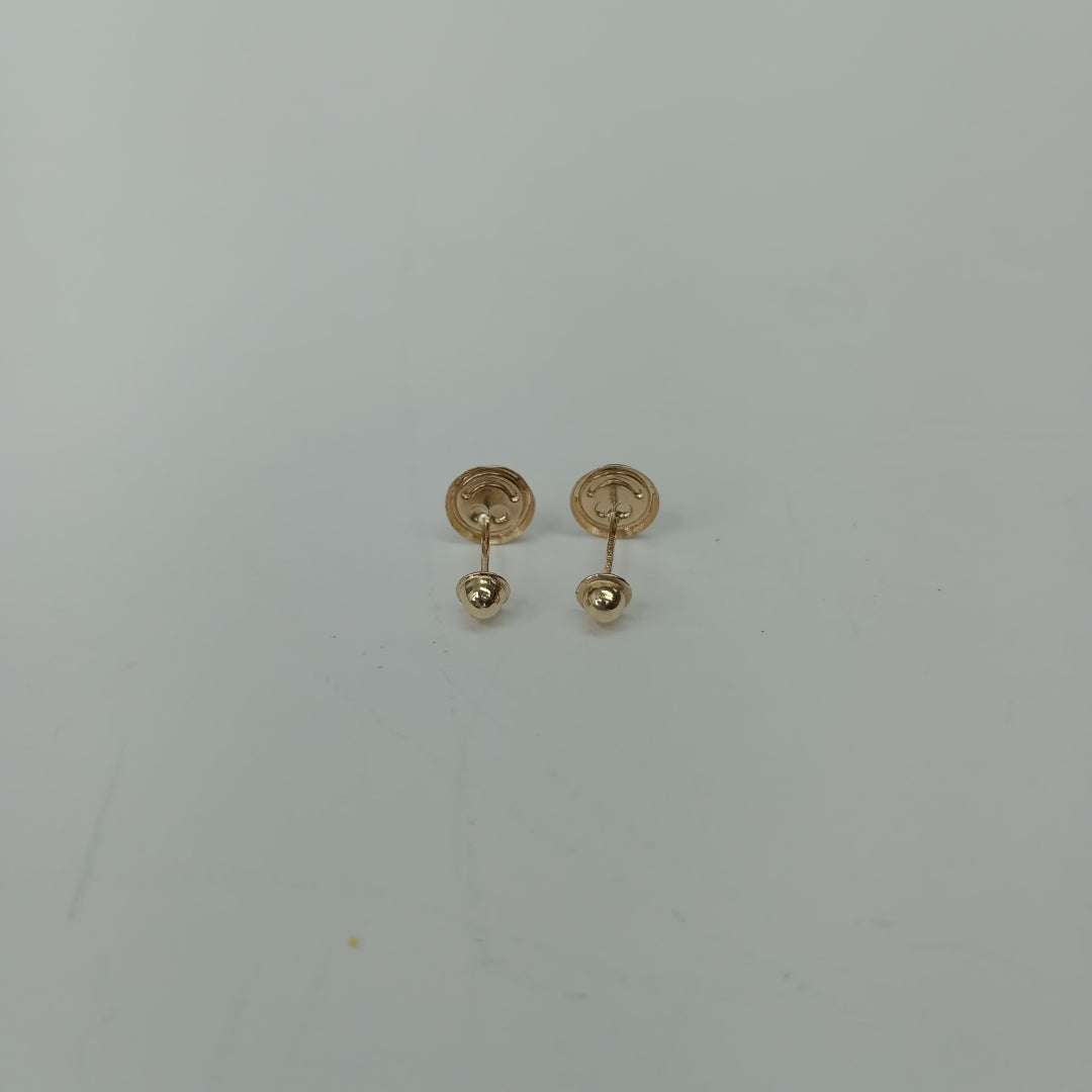 BROQUELES BROQUEL FIG SONRISA ESMALTE ROSA 14K 0.1696 GR (NUEVO)