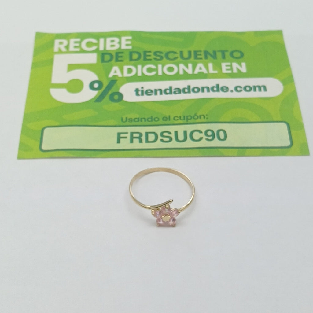 ANILLOS FIG FLOR PIEDRAS COL 14K TALLA 7 1 GR (NUEVO)