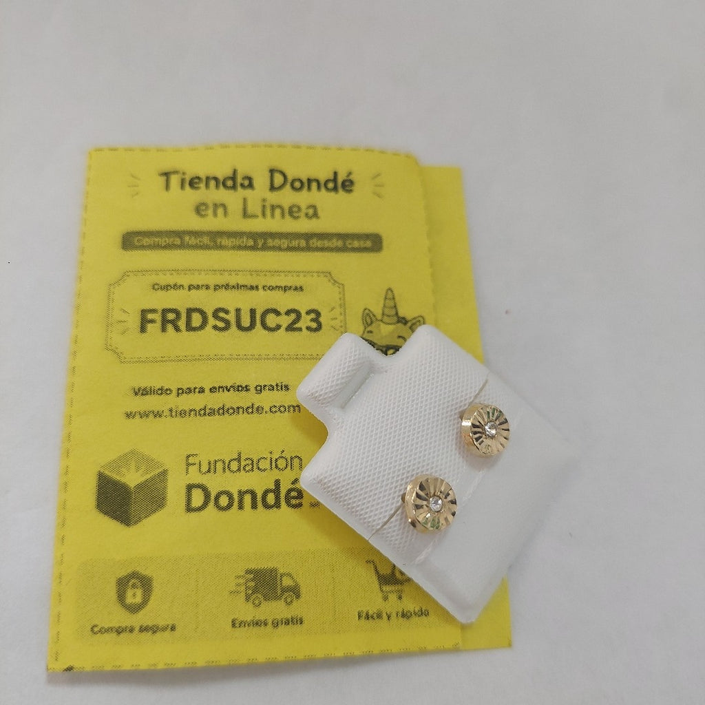 BROQUELES BROQUEL FIG BOTON C CIRCONIA 14K 0.2916 GR (NUEVO)