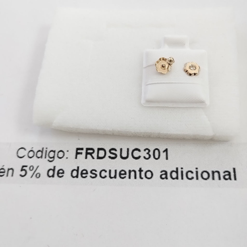 BROQUELES BROQUEL FIG FLOR C CIRCONIA 14K 0.2581 GR (NUEVO)