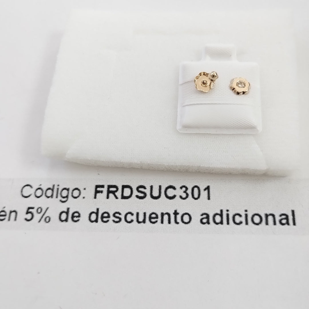 BROQUELES BROQUEL FIG FLOR C CIRCONIA 14K 0.2581 GR (NUEVO)