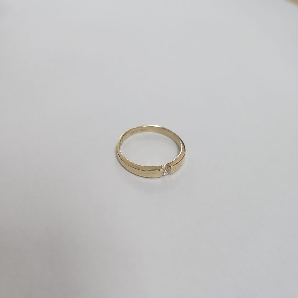 ANILLO ANILLITO SOLITARIO C CIRCONIA 14K 7 TALLA 2.5 GR (NUEVO)