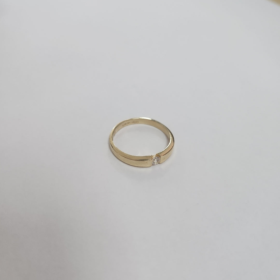 ANILLO ANILLITO SOLITARIO C CIRCONIA 14K 7 TALLA 2.5 GR (NUEVO)