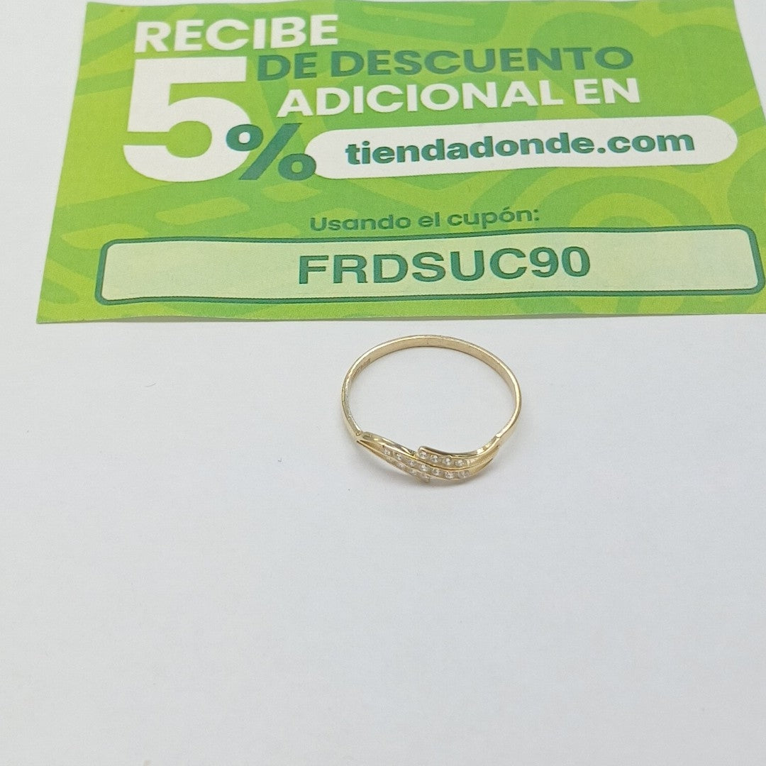 ANILLOS C CIRCONIAS 14K TALLA 8 0.8 GR (NUEVO)