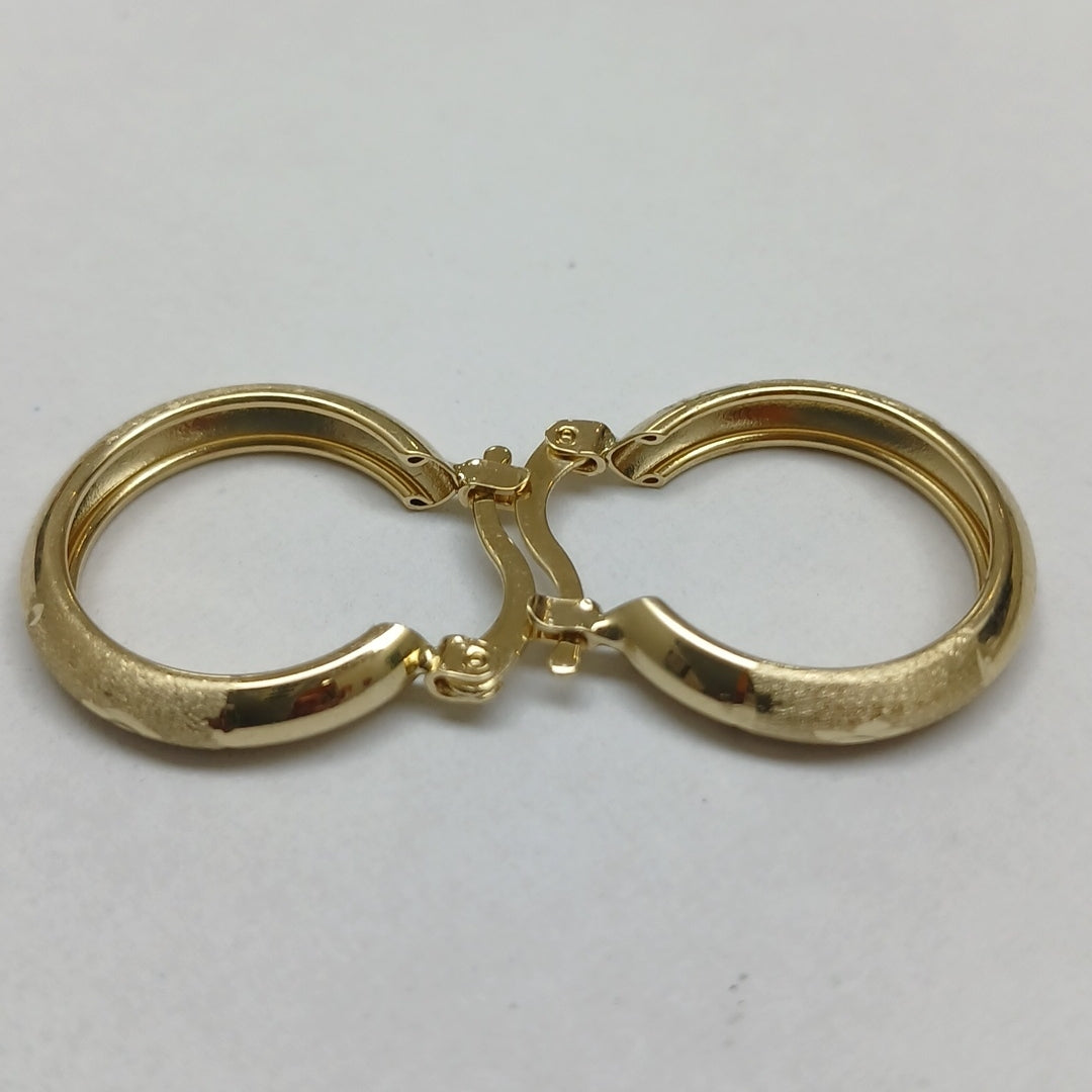 ARETES TEJIDO ARRACADA SATINADA 14K 2.5 GR (NUEVO)