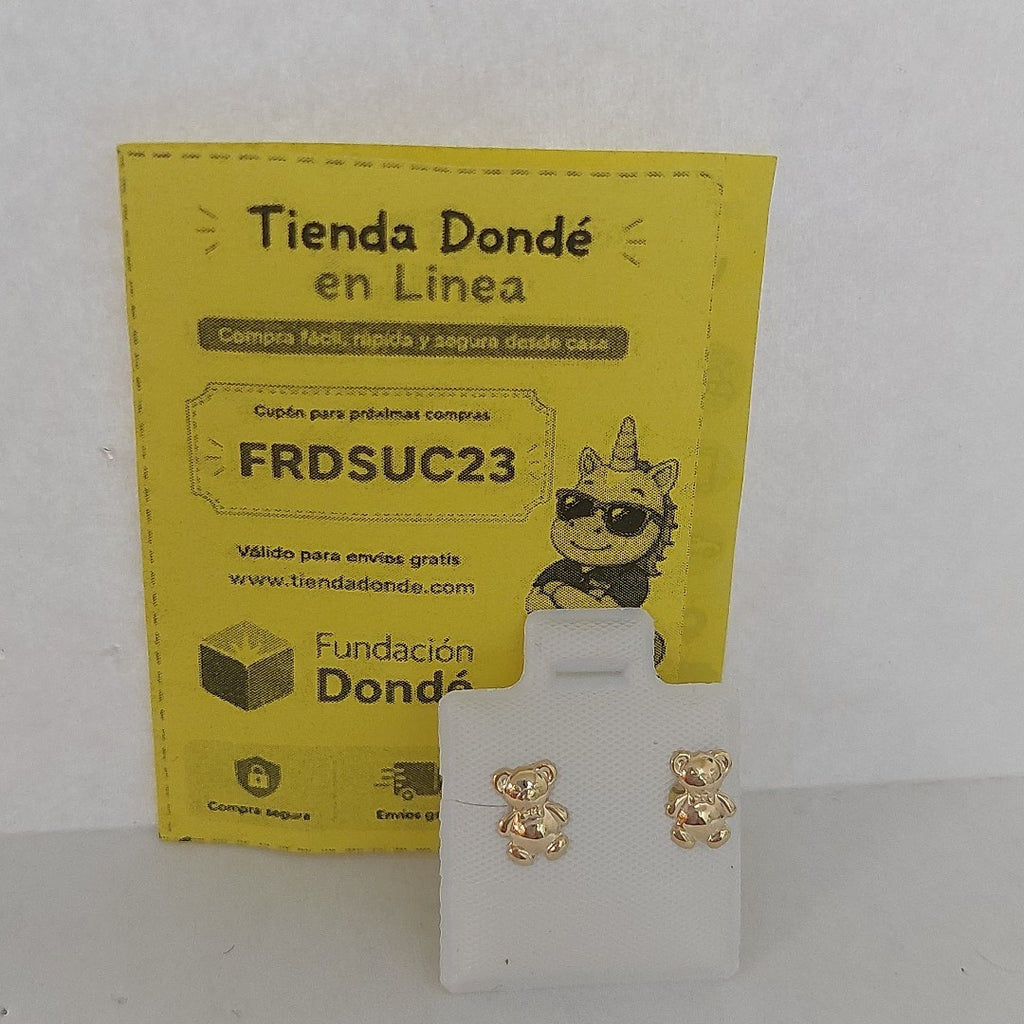 BROQUELES BROQUEL FIG OSO 14K 0.2592 GR (NUEVO)