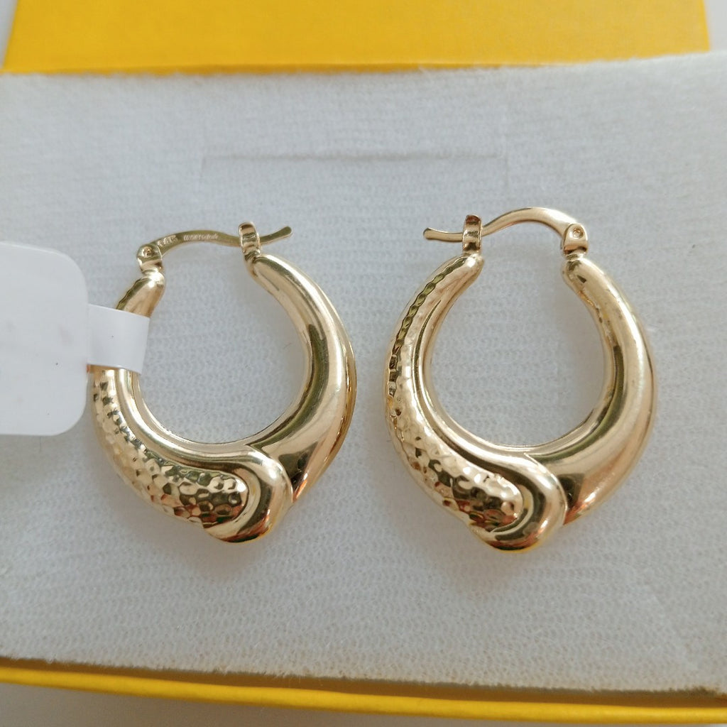 ARETES ARRACADAS ENTRELAZADAS 14K 2.6 GR (NUEVO)