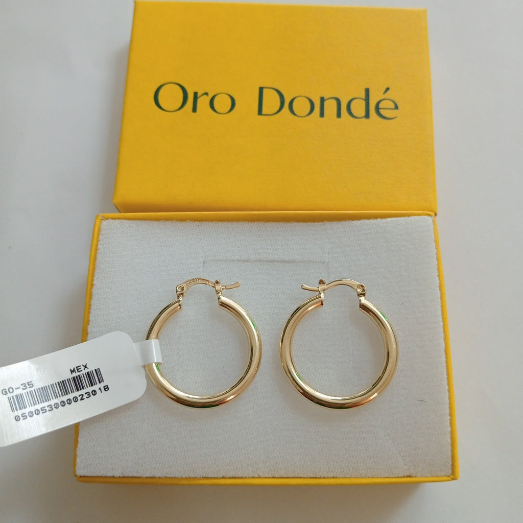 ARETES TEJIDO ARRACADAS LISAS HUECAS 14K 2.1 GR (NUEVO)