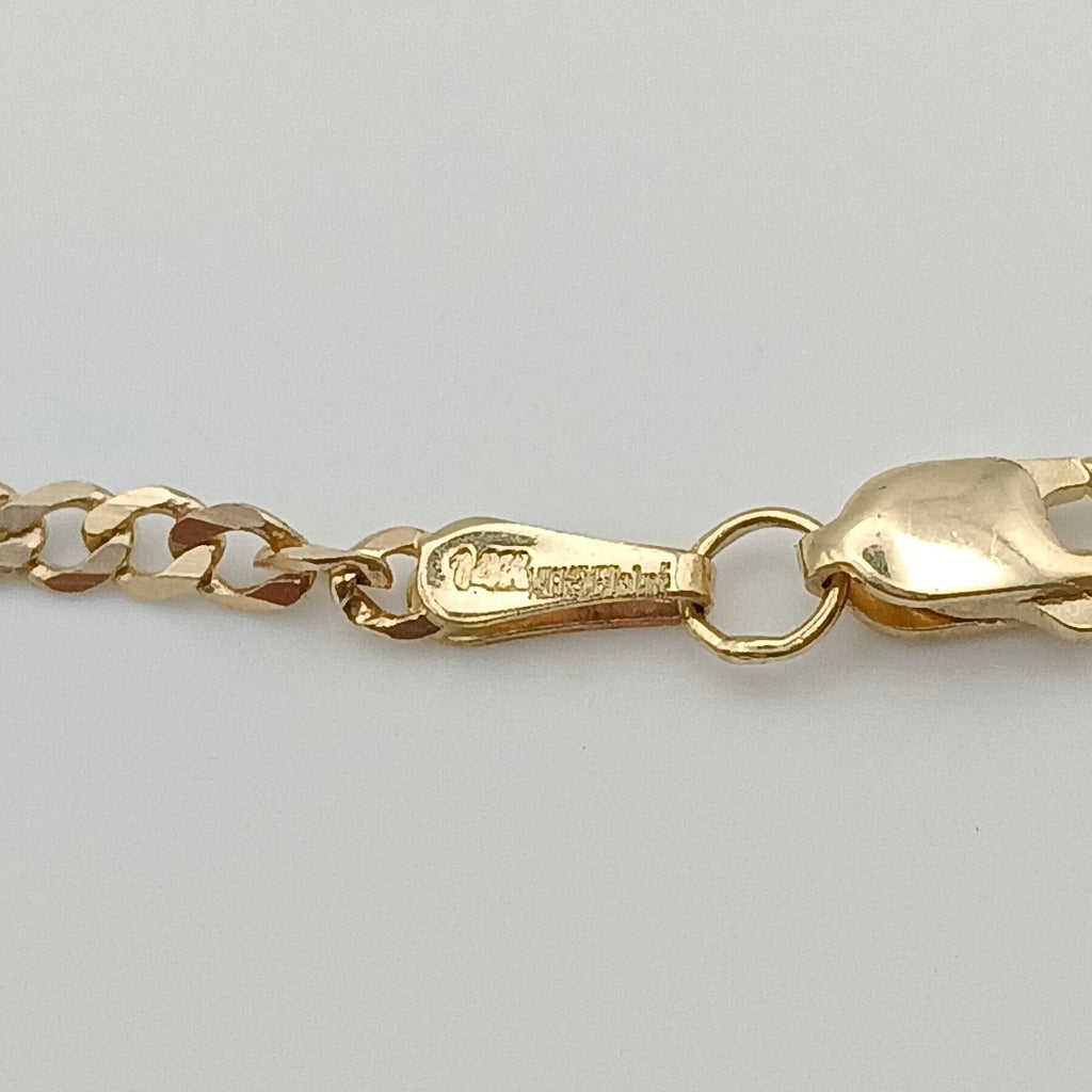 PULSERA TEJIDO BARBADA 14K 21 CM 2.3 GR (NUEVO)