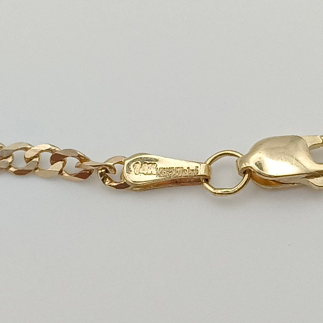 PULSERA TEJIDO BARBADA 14K 21 CM 2.3 GR (NUEVO)