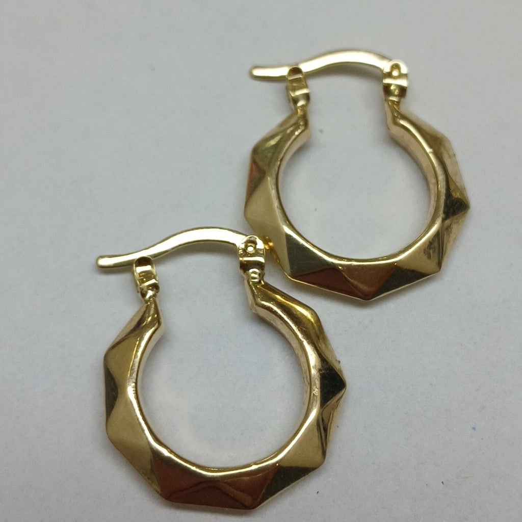 ARETES TEJIDO ARRACADAS FACETADAS 14K 1.7 GR (NUEVO)
