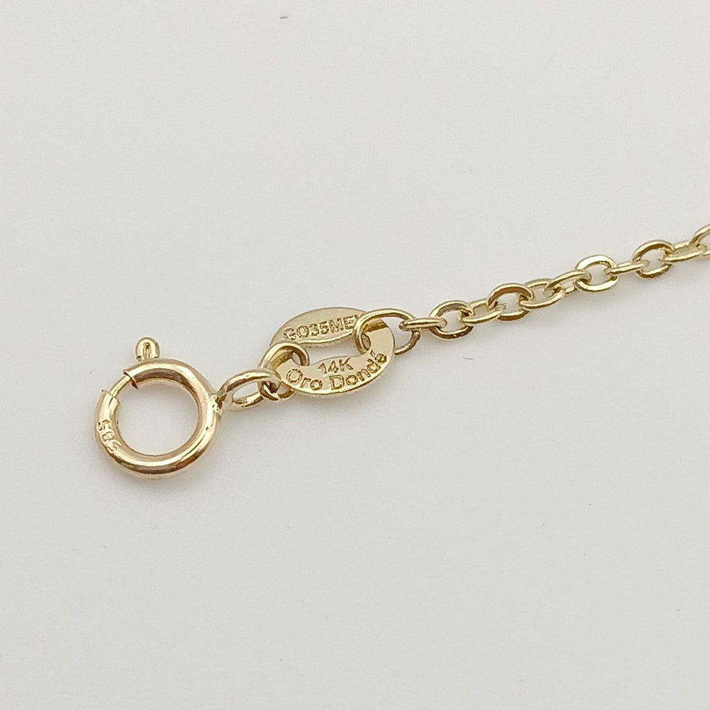 PULSERA ESP CON CORAZONES COMBINADOS 14K 18 CM 1.6 GR (NUEVO)