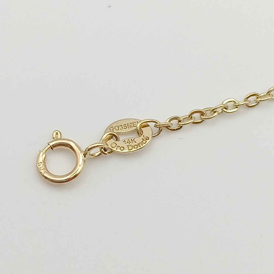 PULSERA ESP CON CORAZONES COMBINADOS 14K 18 CM 1.6 GR (NUEVO)
