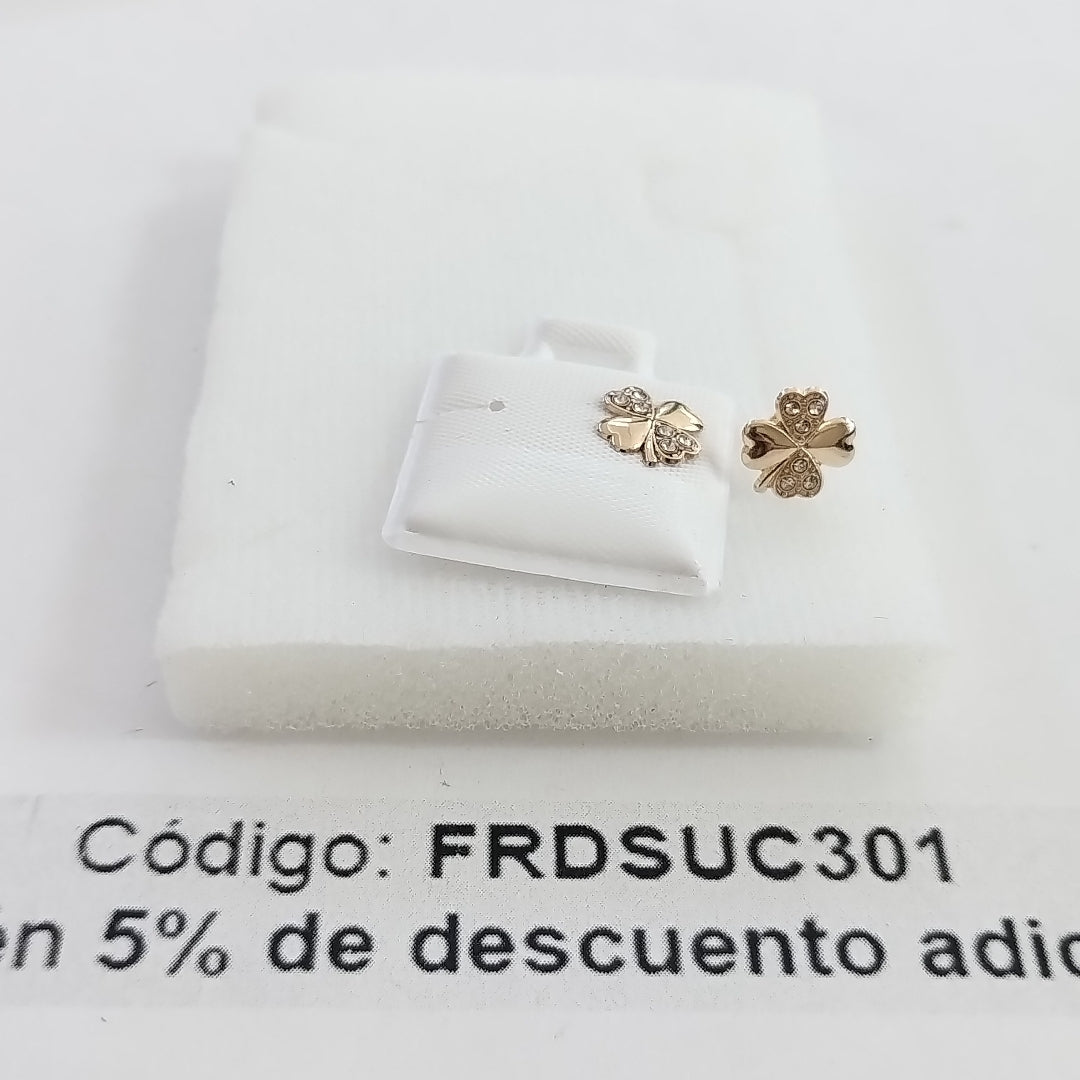 BROQUELES BROQUEL FIG TREBOL 14K 0.2851 GR (NUEVO)